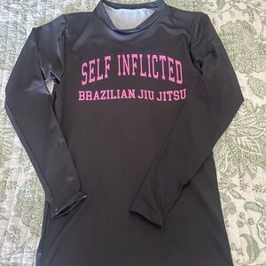Unisex Black Long Sleeve Top Full Sublimation Rash Guard.